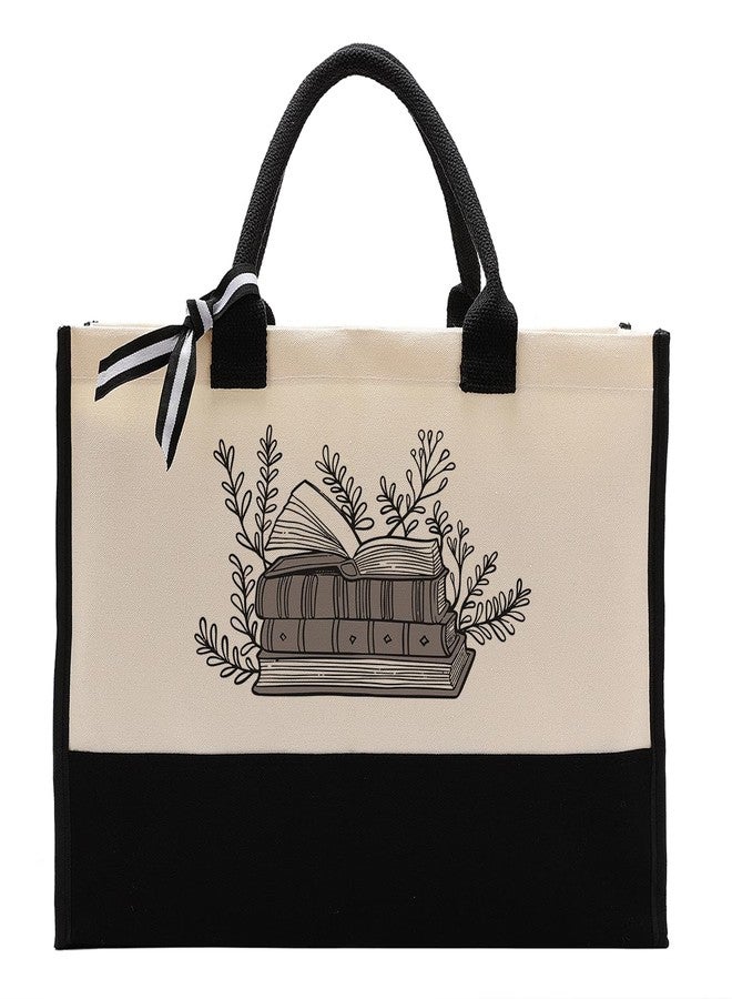 EDCTO Canvas Tote Bag, Cotton Canvas Tote Bag, Birthday Gifts for Women Librarian Book Reader Book Lover, Canvas Tote Bags for Women, Womens Weekend Bag… - Image 1